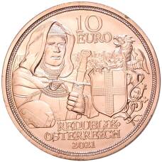 Монета 10 евро 2021 года Австрия —  Рыцарские истории — Братство (реверс)