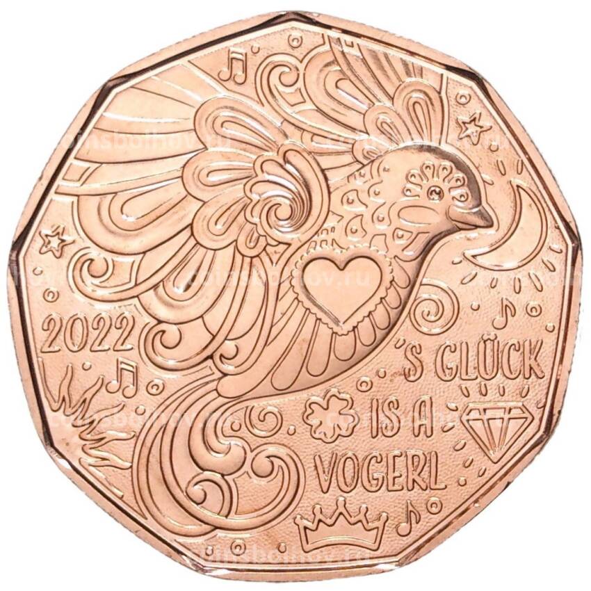 Монета 5 евро 2022 года Австрия —  Птица счастья