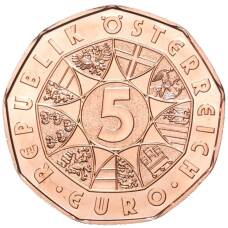 Монета 5 евро 2022 года Австрия —  Птица счастья (реверс)
