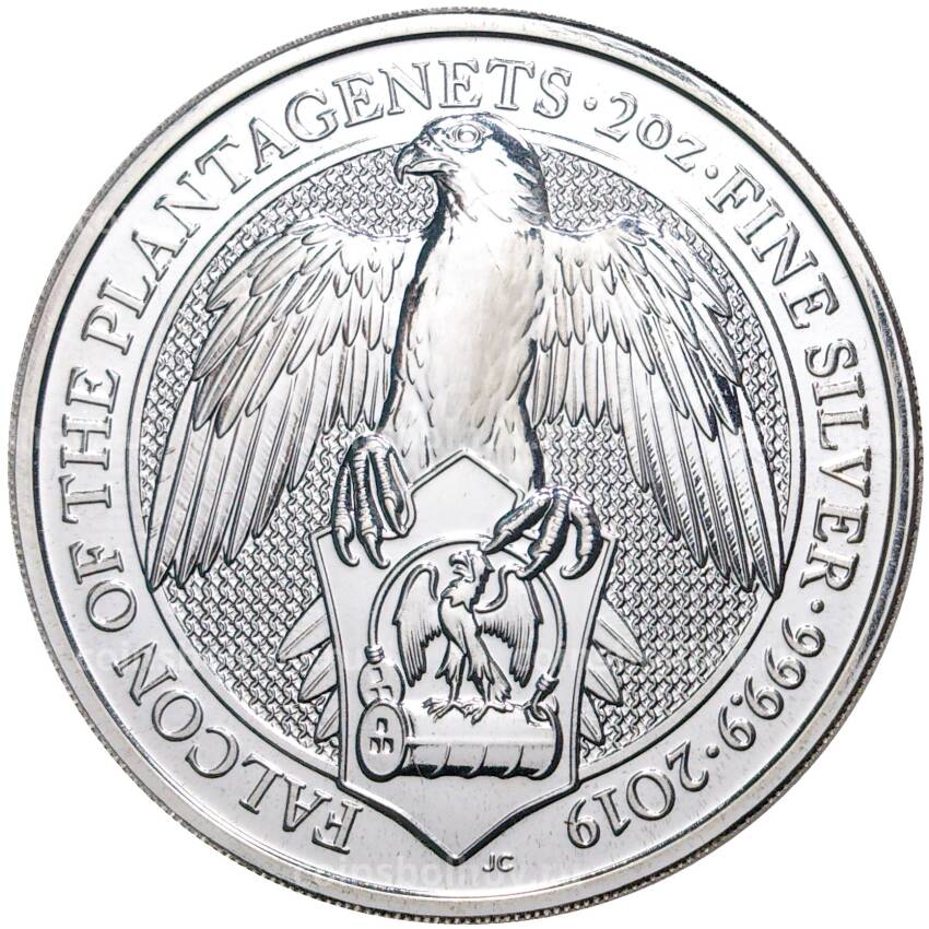 Монета 5 фунтов 2019 года Великобритания — Звери Королевы — Сокол Плантагенетов