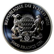 Монета 5000 франков 2021 года Чад —  Мандала - Бородавочник (реверс)