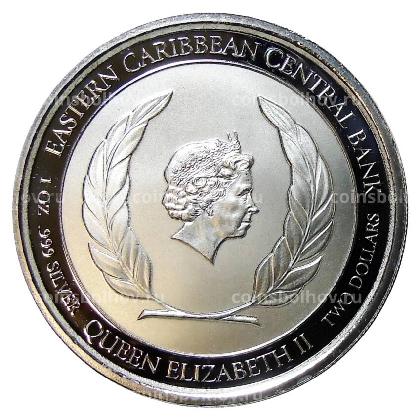 Монета 2 доллара 2020 года —  Восточные Карибы — Монтсеррат (вид 2)