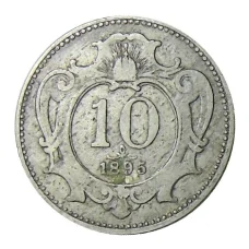 Монета 10 геллеров 1895 года Австрия (аверс)