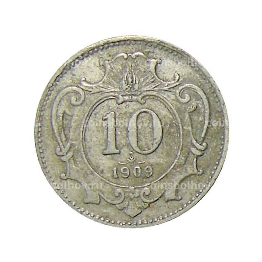 Монета 10 геллеров 1909 года Австрия