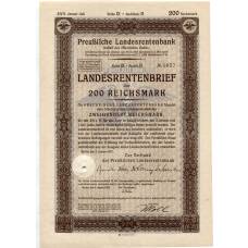Банкнота Облигация 4,5% 200 рейхсмарок 1937 года Германия