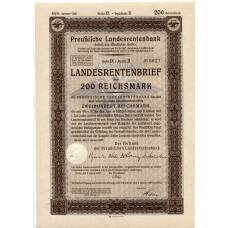 Банкнота Облигация 4,5% 200 рейхсмарок 1937 года Германия