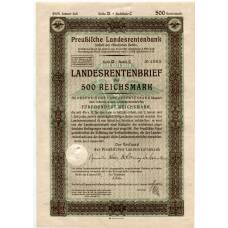 Банкнота Облигация 4,5% 500 рейхсмарок 1937 года Германия