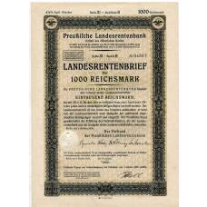 Банкнота Облигация 4,5% 1000 рейхсмарок 1939 года Германия