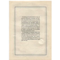 Банкнота Облигация 4,5% 1000 рейхсмарок 1939 года Германия (реверс)