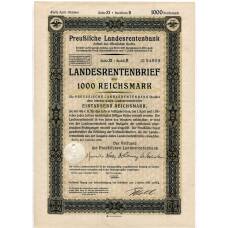 Банкнота Облигация 4,5% 1000 рейхсмарок 1939 года Германия