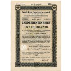 Банкнота Облигация 4,5% 1000 рейхсмарок 1939 года Германия
