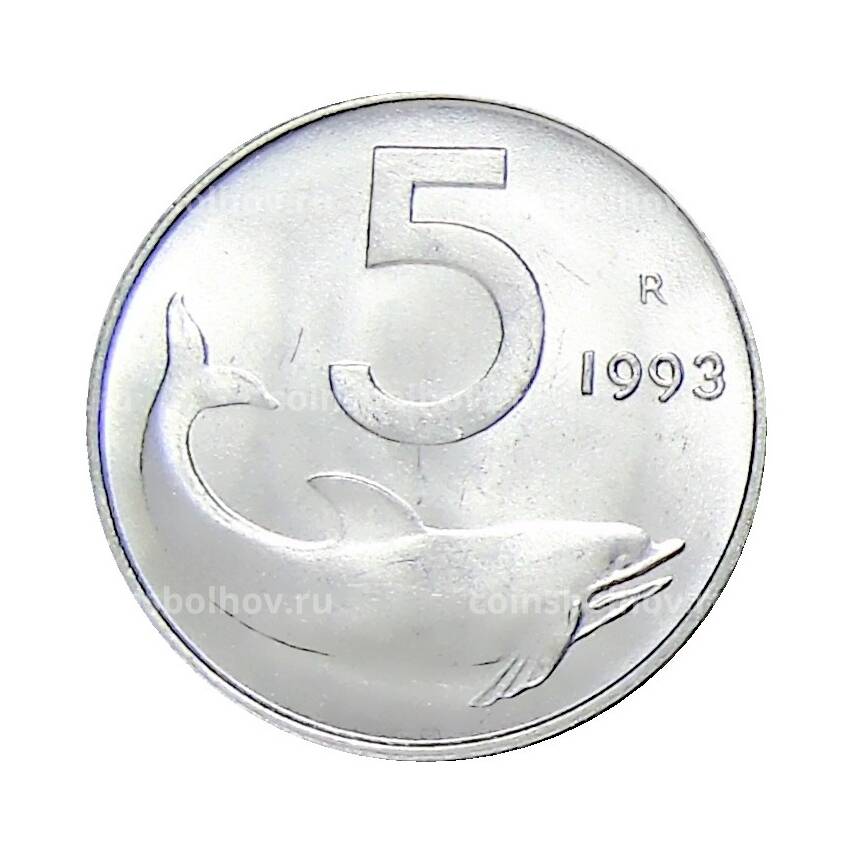 Монета 5 лир 1993 года Италия