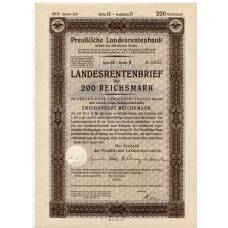 Банкнота Облигация 4,5% 200 рейхсмарок 1937 года Германия