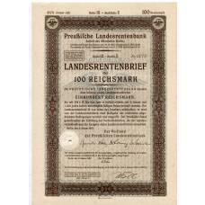 Банкнота Облигация 4,5% 100 рейхсмарок 1937 года Германия