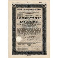 Банкнота Облигация 4,5% 100 рейхсмарок 1939 года Германия