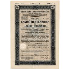 Банкнота Облигация 4,5% 100 рейхсмарок 1939 года Германия