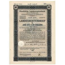 Банкнота Облигация 4,5% 100 рейхсмарок 1939 года Германия