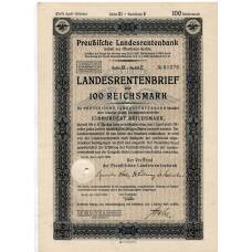 Банкнота Облигация 4,5% 100 рейхсмарок 1939 года Германия
