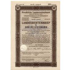 Банкнота Облигация 4,5% 200 рейхсмарок 1937 года Германия