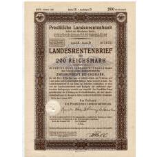 Банкнота Облигация 4,5% 200 рейхсмарок 1937 года Германия