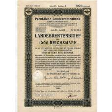 Банкнота Облигация 4,5% 1000 рейхсмарок 1939 года Германия