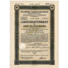 Банкнота Облигация 4,5% 1000 рейхсмарок 1939 года Германия