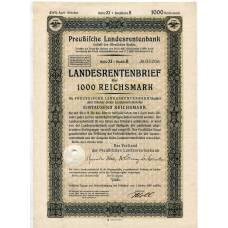 Банкнота Облигация 4,5% 1000 рейхсмарок 1939 года Германия