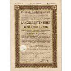 Банкнота Облигация 4,5% 1000 рейхсмарок 1939 года Германия