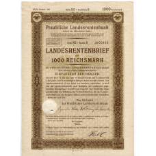 Банкнота Облигация 4,5% 1000 рейхсмарок 1939 года Германия