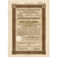 Банкнота Облигация 4,5% 1000 рейхсмарок 1939 года Германия
