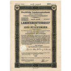 Банкнота Облигация 4,5% 1000 рейхсмарок 1939 года Германия