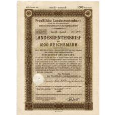 Банкнота Облигация 4,5% 1000 рейхсмарок 1940 года Германия