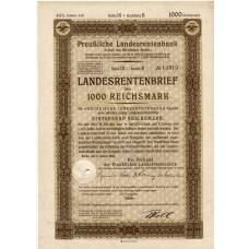 Банкнота Облигация 4,5% 1000 рейхсмарок 1940 года Германия