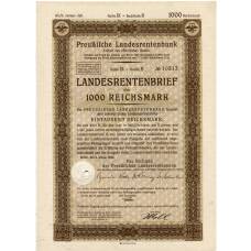 Банкнота Облигация 4,5% 1000 рейхсмарок 1940 года Германия