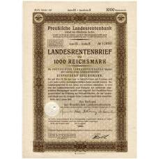 Банкнота Облигация 4,5% 1000 рейхсмарок 1940 года Германия