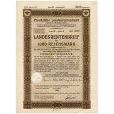 Банкнота Облигация 4,5% 1000 рейхсмарок 1940 года Германия