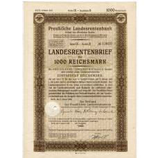 Банкнота Облигация 4,5% 1000 рейхсмарок 1940 года Германия