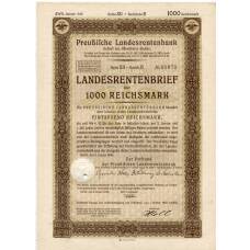 Банкнота Облигация 4,5% 1000 рейхсмарок 1940 года Германия