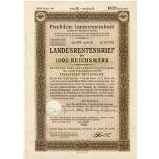 Банкнота Облигация 4,5% 1000 рейхсмарок 1940 года Германия