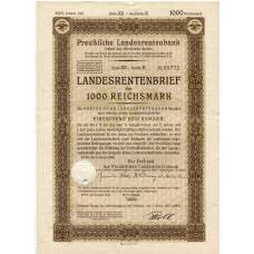 Банкнота Облигация 4,5% 1000 рейхсмарок 1940 года Германия