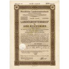 Банкнота Облигация 4,5% 1000 рейхсмарок 1940 года Германия