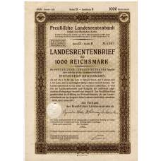 Банкнота Облигация 4,5% 1000 рейхсмарок 1937 года Германия