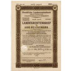Банкнота Облигация 4,5% 1000 рейхсмарок 1937 года Германия