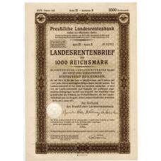 Банкнота Облигация 4,5% 1000 рейхсмарок 1937 года Германия