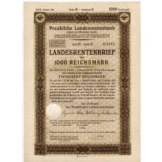 Банкнота Облигация 4,5% 1000 рейхсмарок 1937 года Германия