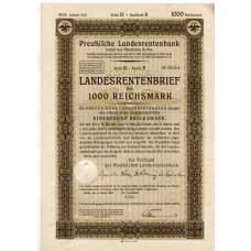 Банкнота Облигация 4,5% 1000 рейхсмарок 1935 года Германия
