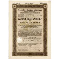 Банкнота Облигация 4,5% 1000 рейхсмарок 1935 года Германия