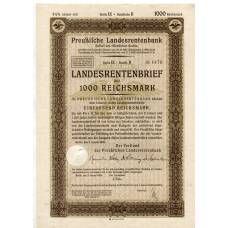 Банкнота Облигация 4,5% 1000 рейхсмарок 1935 года Германия