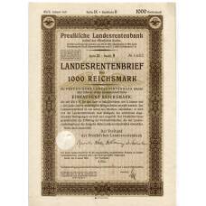 Банкнота Облигация 4,5% 1000 рейхсмарок 1935 года Германия