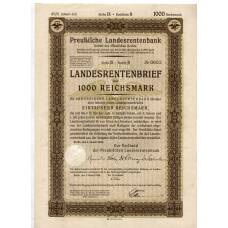 Банкнота Облигация 4,5% 1000 рейхсмарок 1935 года Германия